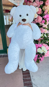 Giant Teddy Bear 59” (150 cm) – White & Pink Plush Gift