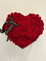 LOVE YOU - Bright Red Roses in Heart | Shaped Box