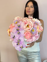 Luxury Silk Flower Arrangement “Pink Orchid Dream” - Real Touch Artificial Flowers