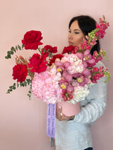 Crimson Elegance – Roses & Orchids Box