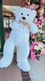 Giant Teddy Bear 59” (150 cm) – White & Pink Plush Gift