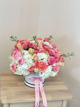 Hi Barbie - Glamorous White Hydrangeas, Pink Roses, Ranunculus