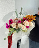 Tropical Mood - Protea, Anemones, Roses, Orchids & Hydrangeas Bouquet