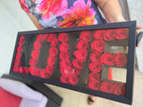 LOVE ❤️ - Red Roses in a Box with LOVE Letters
