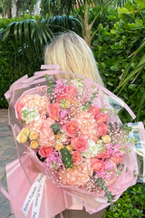 Hi Bonita - Exquisite Hydrangeas, Roses, Baby's Breath & Eucalyptus