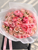 “Pink flamingo” - ranunculus and spray roses. by Fashion Flowers - view 2