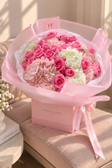Date with Barbie – Pink Roses & Hydrangea Bouquet by Fashion Flowers - view 2