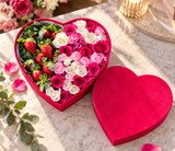 Strawberry Love ❤️ – Roses & Fresh Strawberries Heart Box