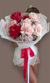 Pink Blush Bouquet - Captivating Ensemble of Pink Flowers