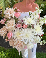 White Chocolate - Stunning Arrangement with Roses