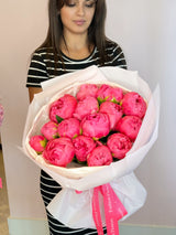 Bright Pink Peonies - Classic Round Bouquet