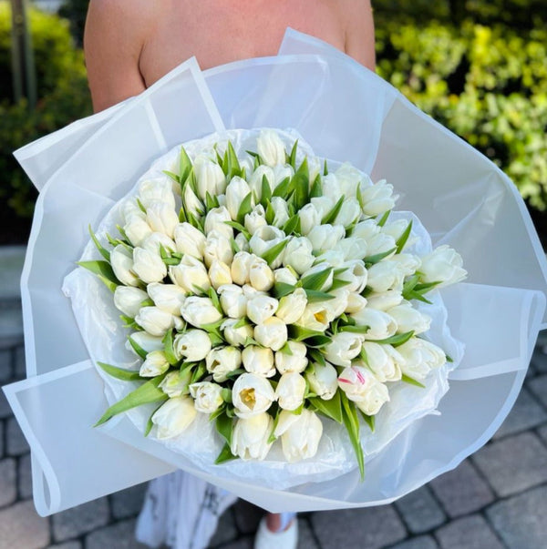 Angel's Whisper - bouquet of white tulips