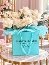 Tiffany in Bloom – Luxury White Rose & Hydrangea Arrangement