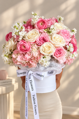Flowers Heaven – Luxury Pink & White Flower Box by Fashion Flowers