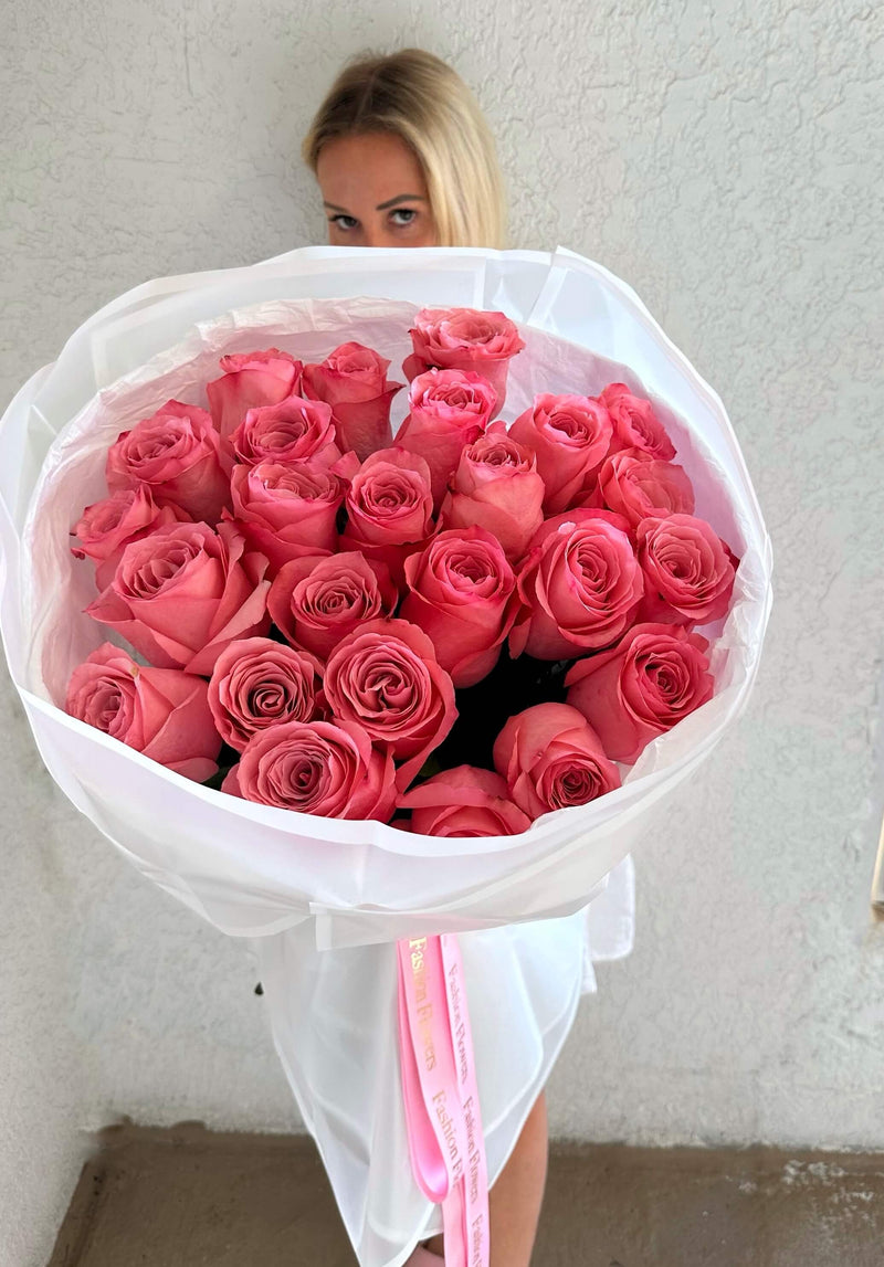 Just Pink Roses - Delicado buquê de rosas cor de rosa