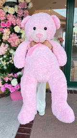 Giant Teddy Bear 59” (150 cm) – White & Pink Plush Gift