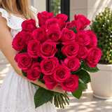 Hot Pink Roses by Fashion Flowers - view 2