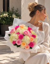 Awesome Bouquet - Unforgettable Hydrangeas and Roses Arrangement by Fashion Flowers - view 4