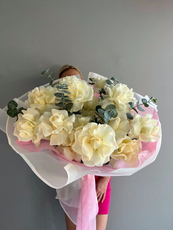 Whimsical White - Elegant Bouquet of White Roses
