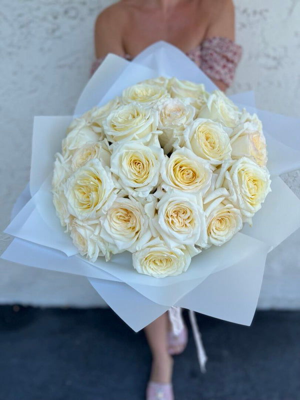 White garden roses