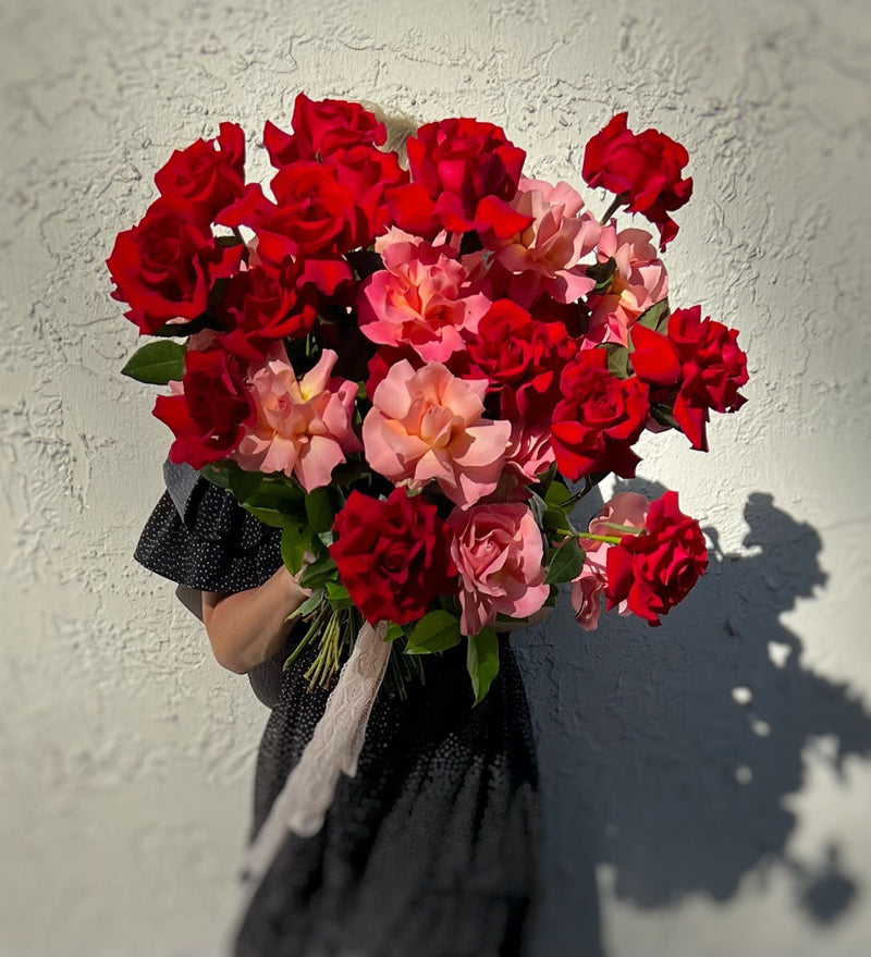RED SUNSET - de 35 rosas em estilo exclusivo