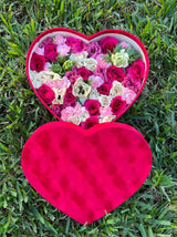 Sweet heart - heart shaped box with roses, anemones and other flowers