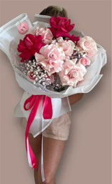 Pink Blush Bouquet - Captivating Ensemble of Pink Flowers