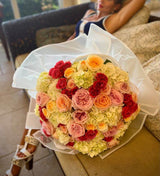 Awesome Bouquet - Unforgettable Hydrangeas and Roses Arrangement
